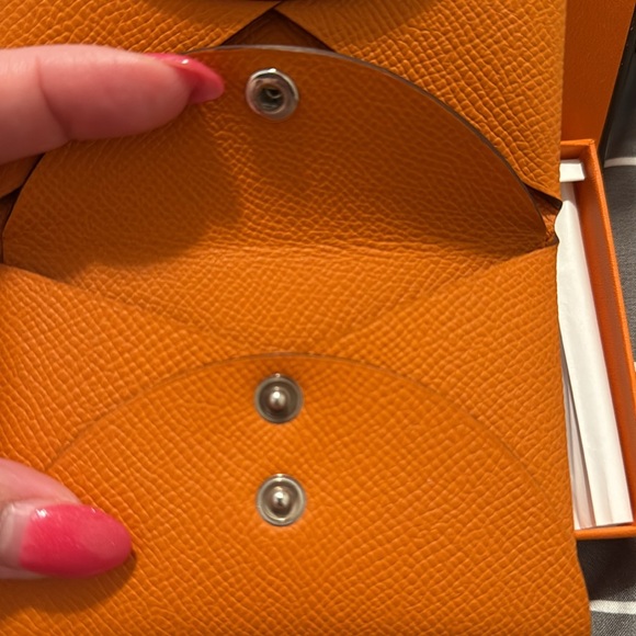 Authentic Hermes Calvi Duo Compact card holder